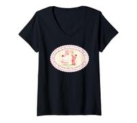 Mujer Holly Hobbie Love Heart con el día de San Valentín Camiseta Cuello V