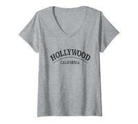 Mujer Hollywood California - Hollywood CA - Camiseta Cuello V