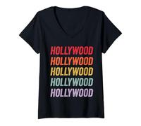 Mujer Hollywood Camiseta Cuello V