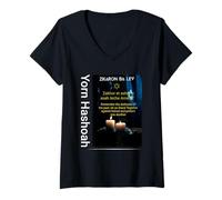 Mujer Holocaust Rembr Memorial Day, Yom HaShoah, Zikaron ba Lev Camiseta Cuello V