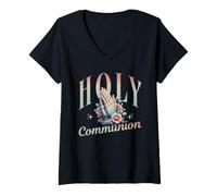 Mujer Holy Communion Womens First Communion Camiseta Cuello V