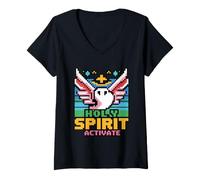 Mujer Holy Spirit Activate Camiseta Cuello V
