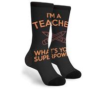 Mujer Hombre Calcetines De Running Soy Profesora, ¿Cuál Es Tu Superpoder? Calcetines De Acampada Antiampollas Calcetines De Fútbol Transpirable Calcetines Acolchados Para Maratón Senderismo