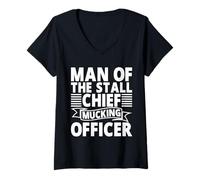 Mujer Hombre del Puesto Oficial Jefe de Mucking Horse Dad Camiseta Cuello V