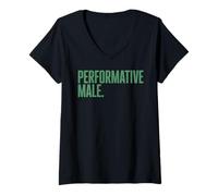 Mujer Hombre performativo Amante del Matcha Gen Z Meme Alpha Gen Camiseta Cuello V