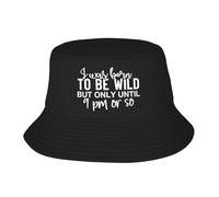 Mujer Hombre Sombrero De Sol Nací para Ser Salvaje, Pero Solo hasta Las 9 P. M. Más O Menos 2 Black 12 Gorro Playa Transpirable Bucket Hat Moda Gorro Pescador para Viaje Camping Senderismo