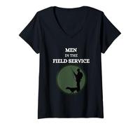 Mujer Hombres en el campo Hunter Hunt Ranger Wild Animal Camiseta Cuello V
