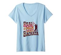 Mujer Hombres Reales Bailan Bachata Baile Latino Fiesta Divertido diseño Camiseta Cuello V