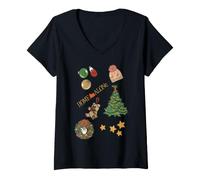 Mujer Home Alone Ornaments Navidad Camiseta Cuello V