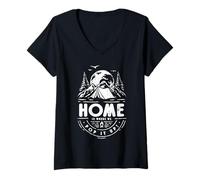 Mujer Home Is Where We Pop It Up! Camiseta Cuello V
