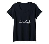 Mujer Homebody, Quédate en casa, Estilo de Vida introvertido en el hogar Camiseta Cuello V