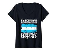 Mujer Honduras Flag Proud Elegant Honduran Boyfriend Girlfriend Camiseta Cuello V