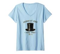 Mujer Honesto Abe Lincoln Stovepipe Hat Presidente Historia Camiseta Cuello V