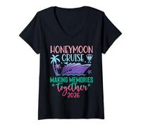 Mujer Honeymoon Cruise 2026 Just Married Matching Couples Vacation Camiseta Cuello V