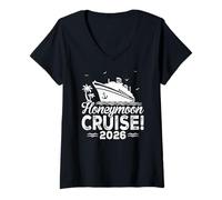 Mujer Honeymoon Cruise for Matching Couples 2026 Just Married Camiseta Cuello V