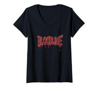 Mujer Honra el Legado con Esta Declaración de Línea de Sangre Camiseta Cuello V