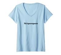 Mujer Ho'oponopono Minimal Design - Healing and Mindfulness Camiseta Cuello V