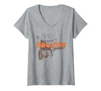Mujer Hooters Hootie The Owl Yeehaw! Country Cowboy Logo Funny Camiseta Cuello V