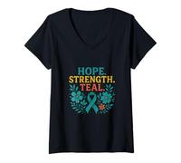 Mujer Hope Strength, verdadera Conciencia Camiseta Cuello V