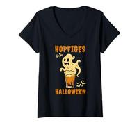 Mujer Hopfiges Halloween Divertido Dicho - Happy Halloween Camiseta Cuello V