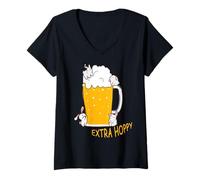 Mujer HOPPY Beer Diversity HOP Bebida Responsablemente No Derrame Camiseta Cuello V
