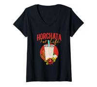 Mujer Horchata For Life - Divertida Camisa de Postre de Comida Mexicana Camiseta Cuello V