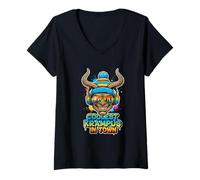 Mujer Horror Dämon Teufel Frau Kramperl Outfit refresca Krampus Town Camiseta Cuello V