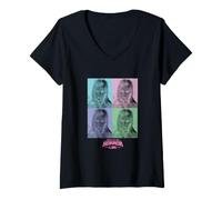 Mujer Horrorline Retro Pop Art Vampiro Cult Horror Película Gráfico Camiseta Cuello V