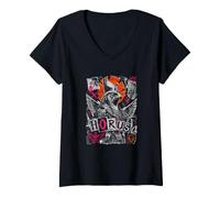 Mujer Horus Egipto Ojo Halcón Egipto Antiguo Símbolos Camiseta Cuello V