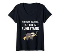Mujer Hostales en Ich Muss Gar Nix! Ich Bin Im Ruhestand Rente Camiseta Cuello V