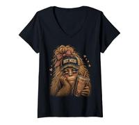 Mujer Hot Mess Bigfoot Coffee Is My Survival Juice Mujer Camiseta Cuello V