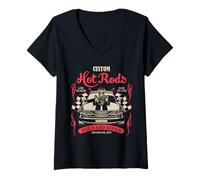 Mujer Hot Rods Rat Rod Build Repair Racing Garage Vibe Art Camiseta Cuello V