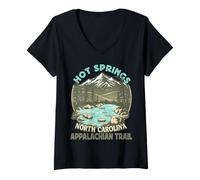 Mujer Hot Springs - Carolina del Norte - Sendero de los Apalaches Camiseta Cuello V