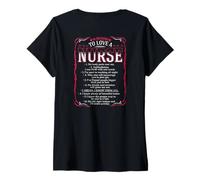 Mujer Hot Trend Shirt 10 Razones para amar a una enfermera Camiseta Cuello V