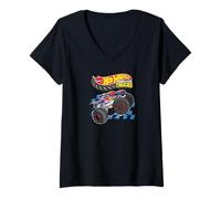 Mujer Hot Wheels Monster Trucks Race Ace Power Camiseta Cuello V