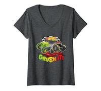 Mujer Hot Wheels Monster Trucks - ¡Siempre va a lo Grande! Camiseta Cuello V