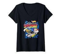 Mujer Hot Wheels Vintage California Speedway de los 90 Camiseta Cuello V