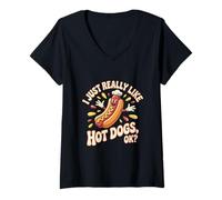 Mujer Hotdog Memes como Hot Dogs Ok Hot Doge Memes Me Encanta Hot Dog Camiseta Cuello V