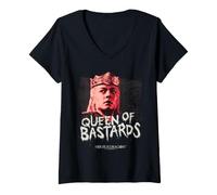 Mujer House of The Dragon Targaryen Queen of Bastards Camiseta Cuello V