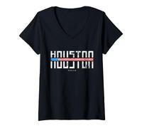 Mujer Houston Vintage Texas Camiseta Cuello V