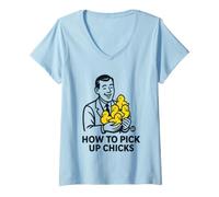 Mujer How Pick Up Chicks Camiseta Cuello V
