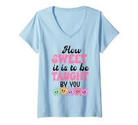 Mujer How Sweet it is to Be Taught by You Teacher Valentines Love Camiseta Cuello V