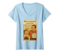 Mujer How To Parent Correctly Camiseta Cuello V