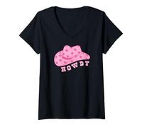 Mujer Howdy Cowboy Hat Let's Go Girls Western Rodeo Cowgirls Camiseta Cuello V
