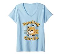 Mujer Howling Is My Cardio - Divertido diseño de Perro Camiseta Cuello V