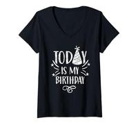 Mujer Hoy es mi Fiesta de cumpleaños, Equipo de Years Celebrate Camiseta Cuello V