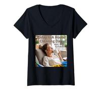 Mujer Hoy es un día de Limpieza de la casa con CoffeeDay Vibes Camiseta Cuello V
