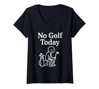 Mujer Hoy no Hay Golf, Divertido y Triste Golfista de Stickman Camiseta Cuello V