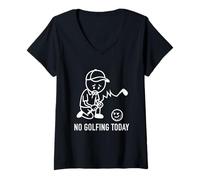 Mujer Hoy no se juega al golf, divertido golf para un golfista, padre, niño, abuelo Camiseta Cuello V