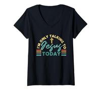 Mujer Hoy solo hablo con Jesús Camiseta Cuello V